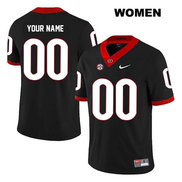 Georgia Bulldogs Women's Custom #00 NCAA Legend Authentic Black Nike Stitched College Football Jersey WER1156IP